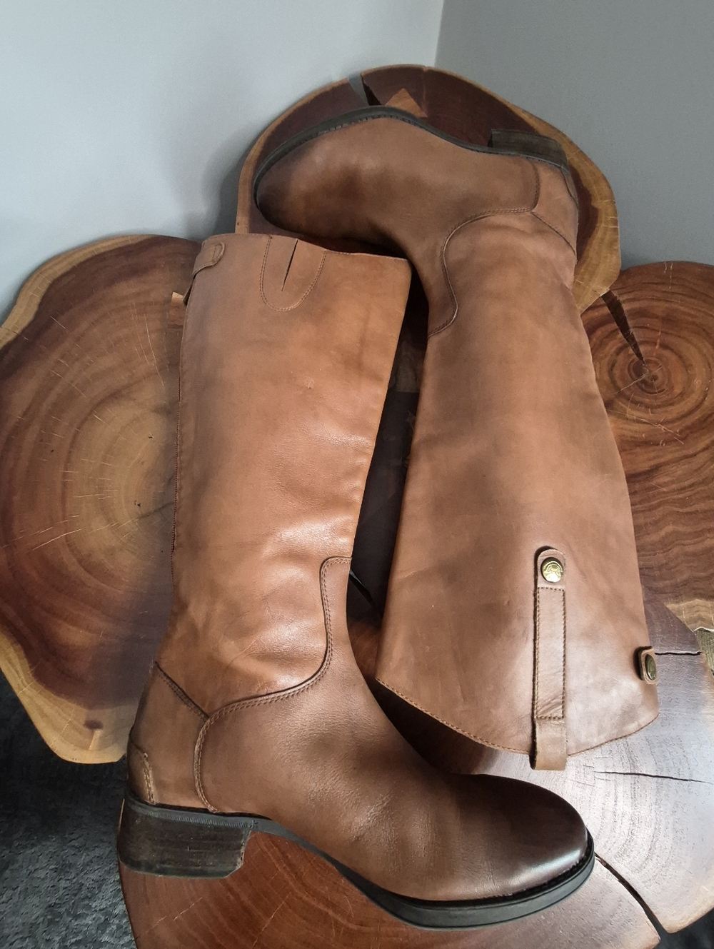 Sam Edelman Penny Brown Leather Riding Boots - 9.5 - Picture 8 of 16